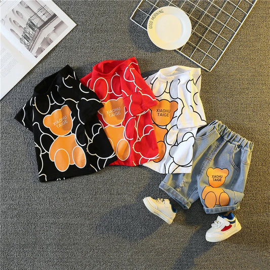 Byaxbxya Cartoon T-Shirt Shorts LulliFy Kids