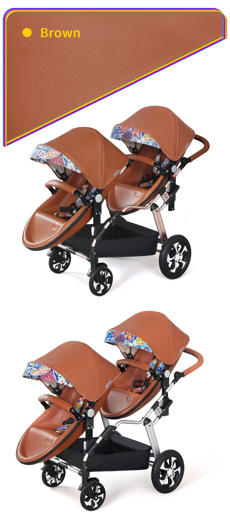 Eggshell, double pram