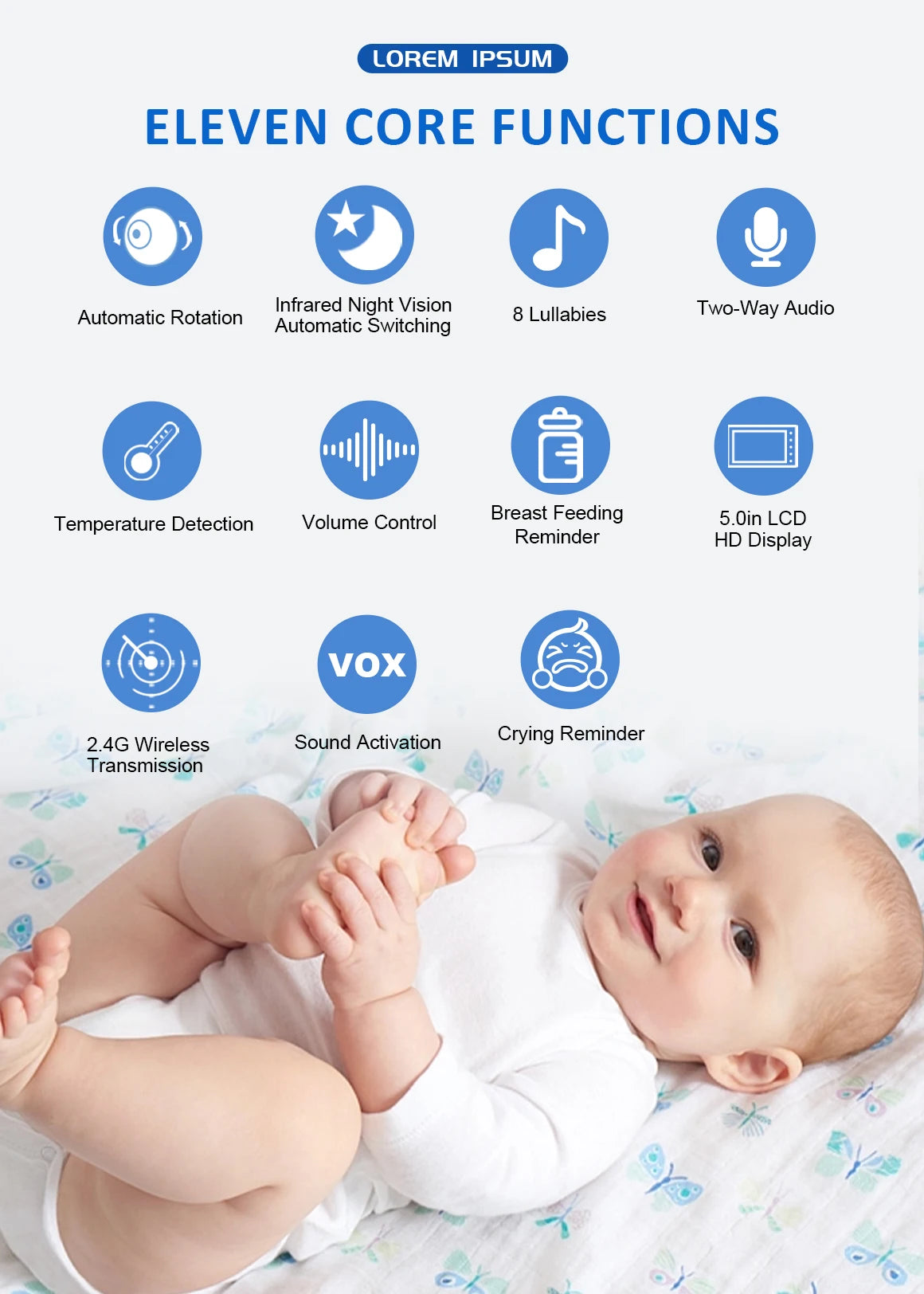 5 Inch Video Baby Monitor