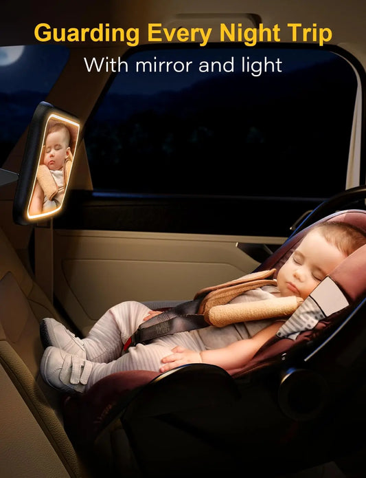 Baby Car Mirror With Night Light