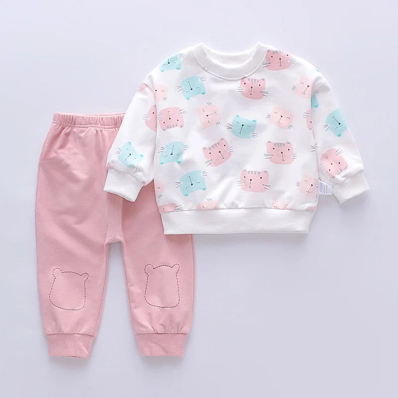 New Autumn Baby Girl Clothes Suit Children Cartoon T-Shirt Pants 2Pcs/Set Toddler Casual Costume Infant Clothing Kids Tracksuits LulliFy Kids
