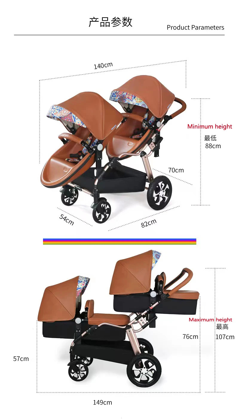 Eggshell, double pram