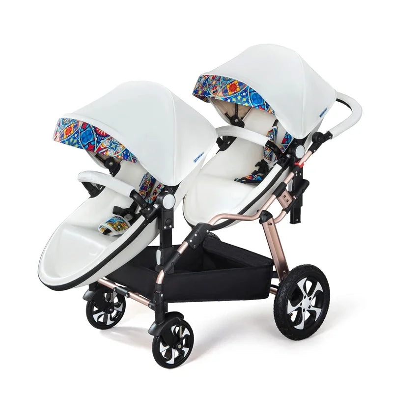 Eggshell, double pram