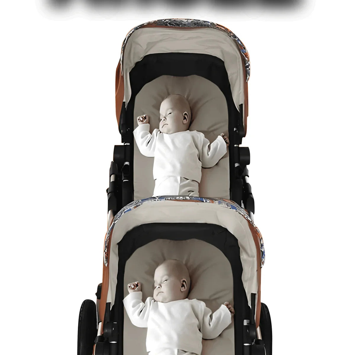 Eggshell, double pram