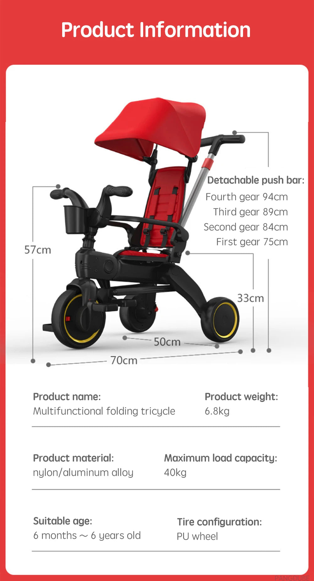 Multifunctional Folding Tricycle