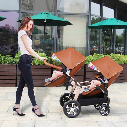 Eggshell, double pram LulliFy Kids