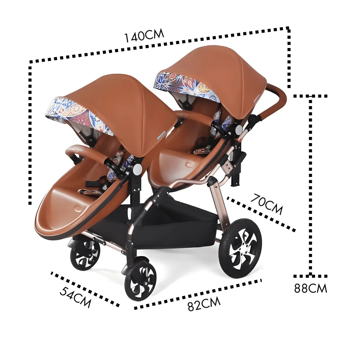 Eggshell, double pram