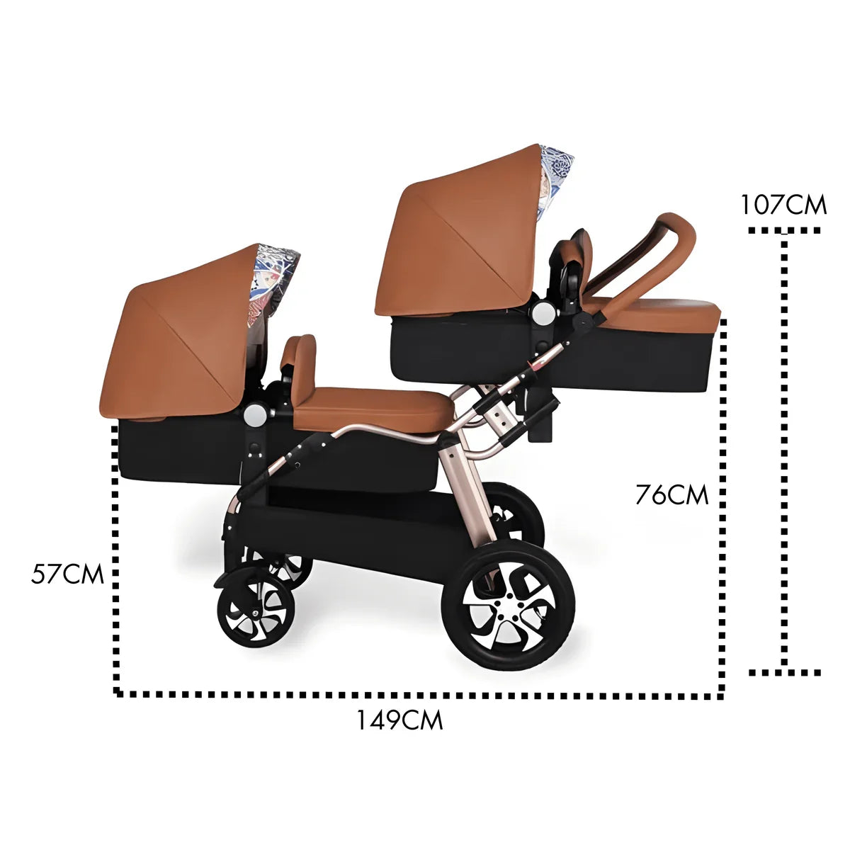 Eggshell, double pram