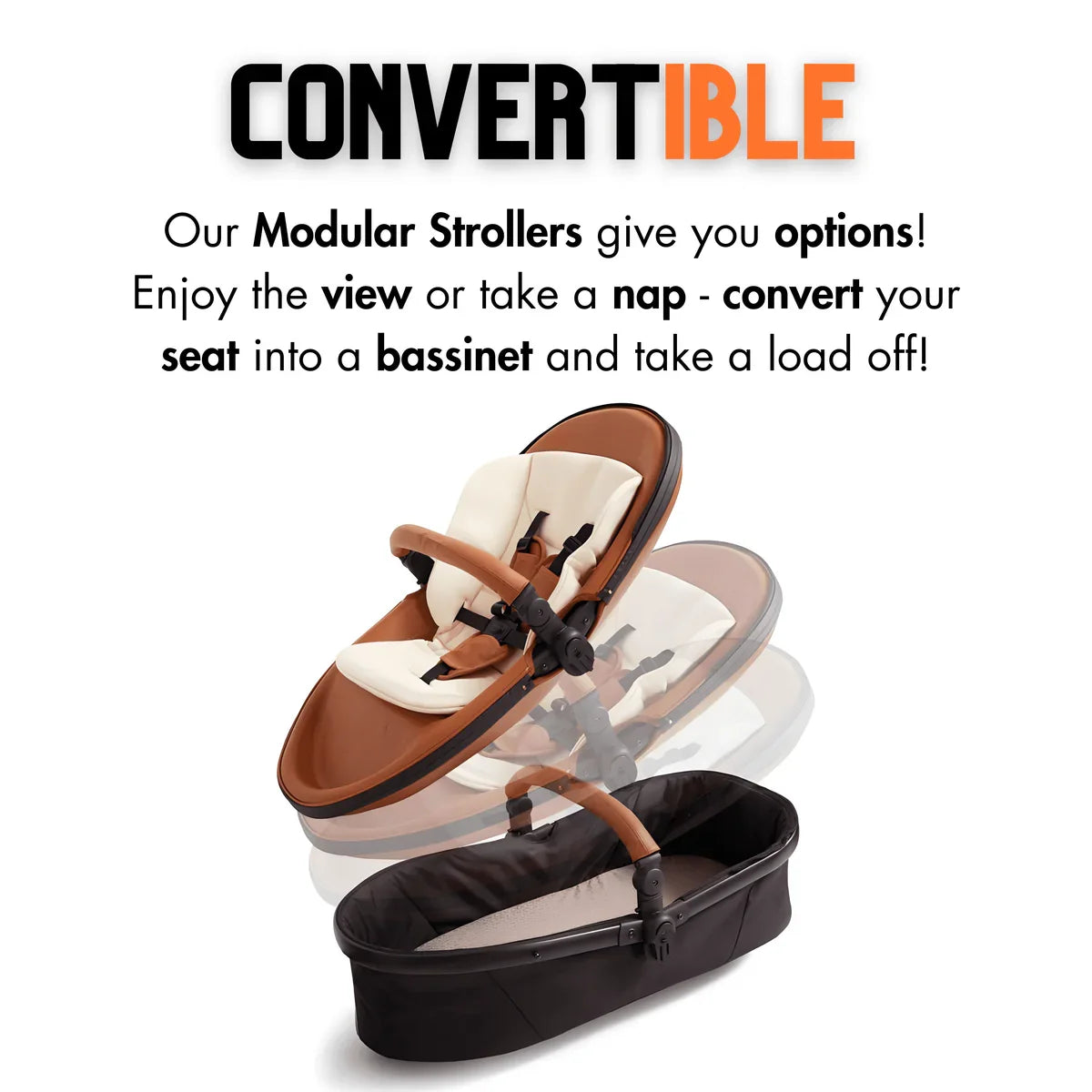 Eggshell, double pram