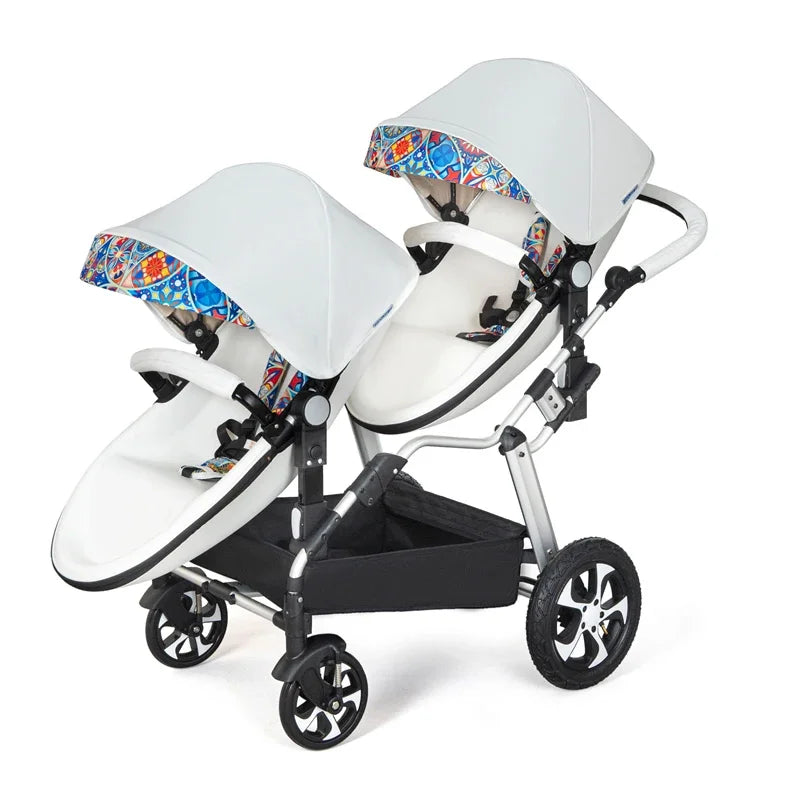 Eggshell, double pram