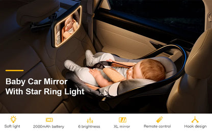 Baby Car Mirror With Night Light