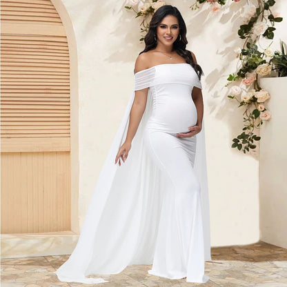 Mesh Off Shoulder Maternity Dress LulliFy Kids
