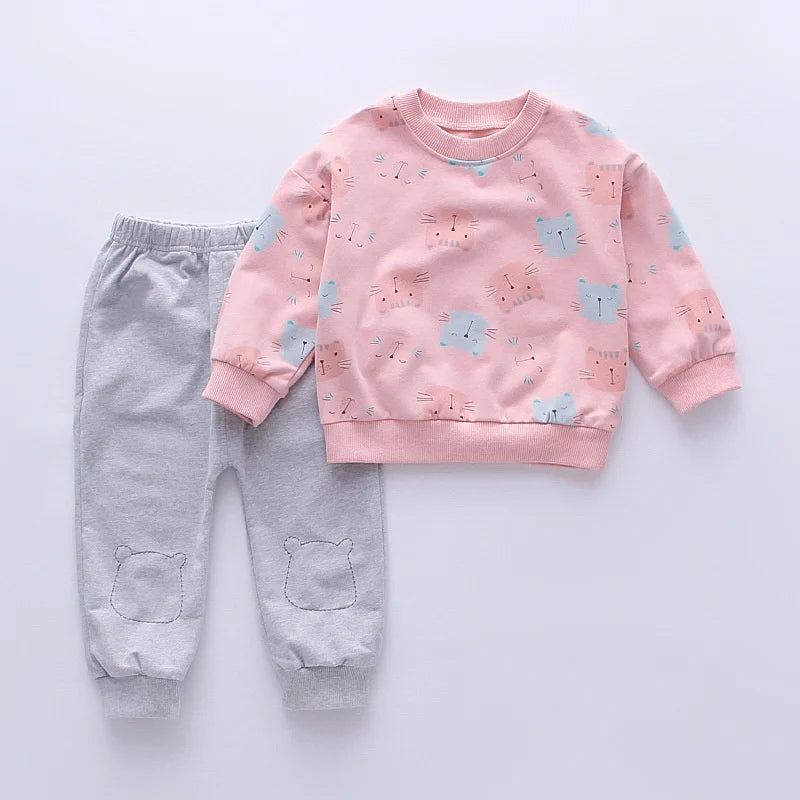 New Autumn Baby Girl Clothes Suit Children Cartoon T-Shirt Pants 2Pcs/Set Toddler Casual Costume Infant Clothing Kids Tracksuits LulliFy Kids
