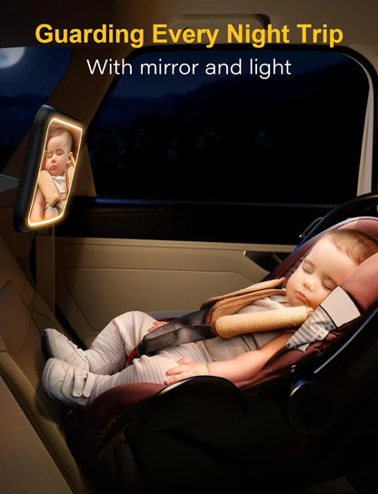 Baby Car Mirror With Night Light