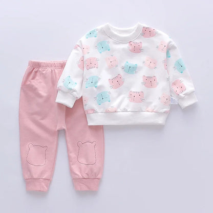 New Autumn Baby Girl Clothes Suit Children Cartoon T-Shirt Pants 2Pcs/Set Toddler Casual Costume Infant Clothing Kids Tracksuits LulliFy Kids