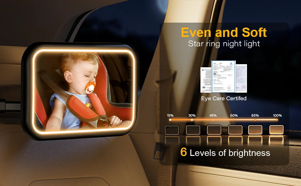 Baby Car Mirror With Night Light