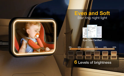 Baby Car Mirror With Night Light