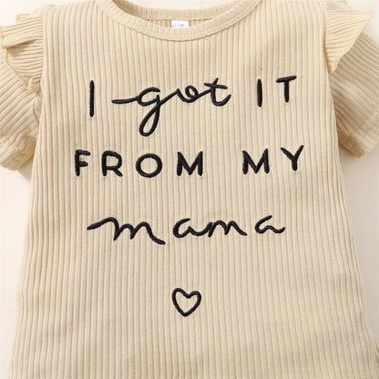 2PCS Toddler Baby Girl Clothes Set Letter Print Short Sleeve Top+Checkered Shorts Summer Fashion Outfit for Kid Girl 1-6 Years LulliFy Kids