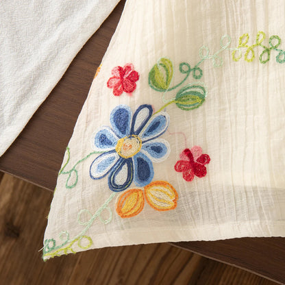 Baby Girl Dresses Summer Flower Embroidery Cotton Neck Girls Dresses Cute Girls Beach Dresses Baby Girl Clothes LulliFy Kids