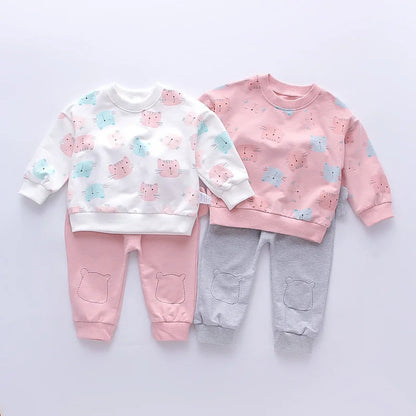 New Autumn Baby Girl Clothes Suit Children Cartoon T-Shirt Pants 2Pcs/Set Toddler Casual Costume Infant Clothing Kids Tracksuits LulliFy Kids
