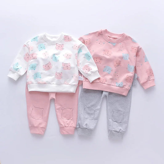 New Autumn Baby Girl Clothes Suit Children Cartoon T-Shirt Pants 2Pcs/Set Toddler Casual Costume Infant Clothing Kids Tracksuits LulliFy Kids