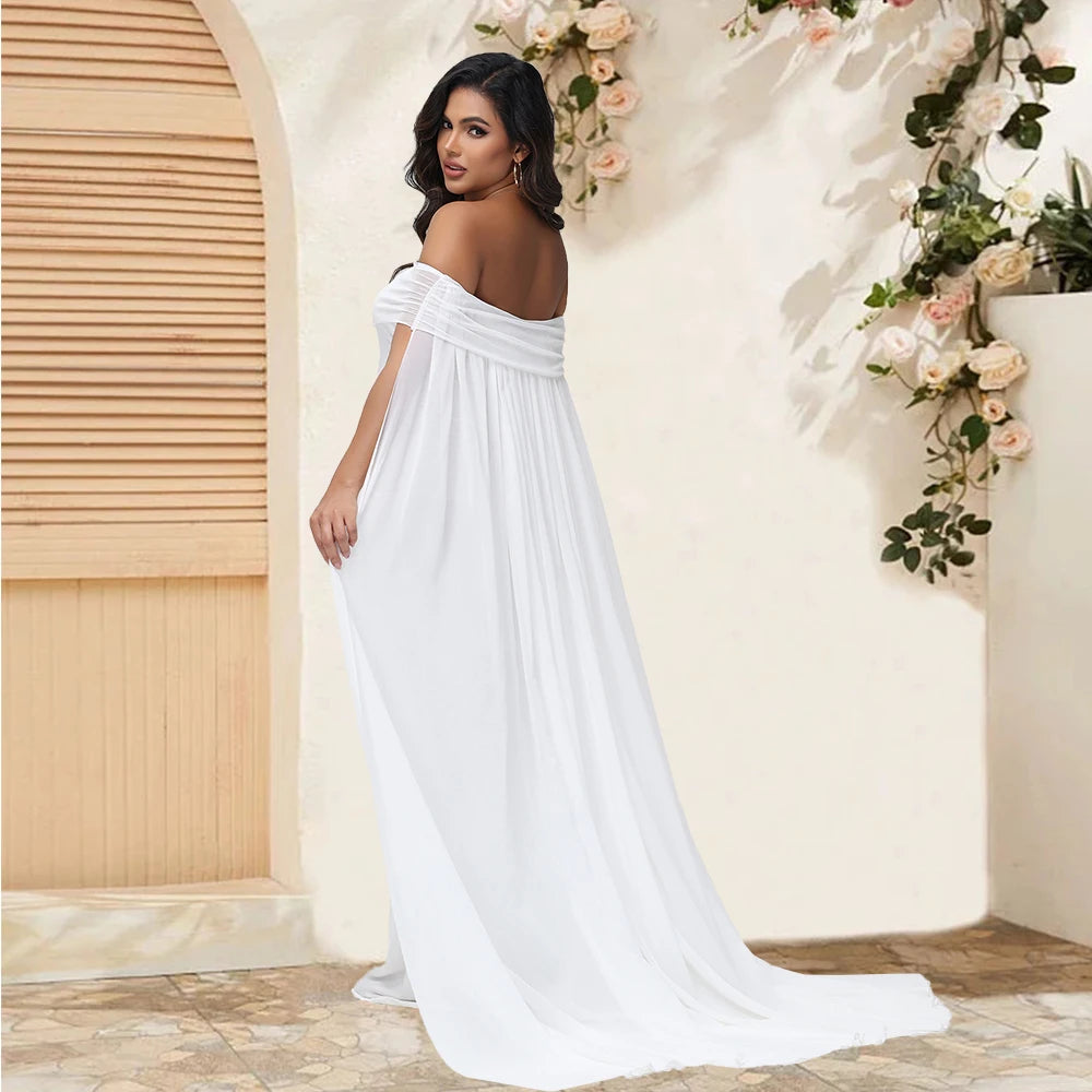 Mesh Off Shoulder Maternity Dress LulliFy Kids