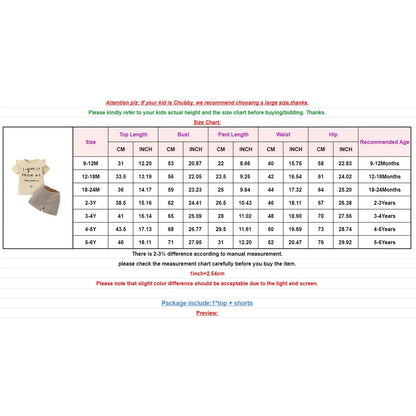 2PCS Toddler Baby Girl Clothes Set Letter Print Short Sleeve Top+Checkered Shorts Summer Fashion Outfit for Kid Girl 1-6 Years LulliFy Kids