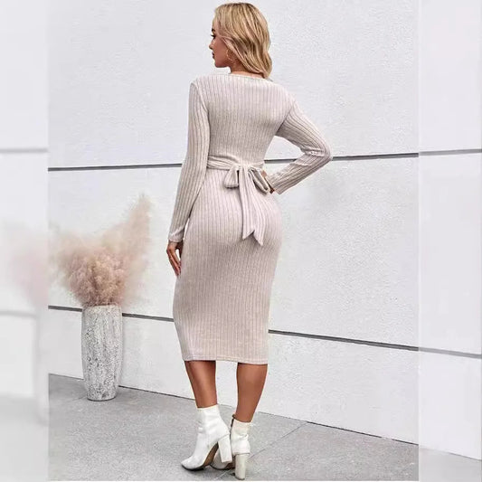 Autumn Winter American Casual Across Ties  A Line Slim Dress Maternity Elegant A Line Hot Clothes for Pregnant Women Pregnancy LulliFy Kids