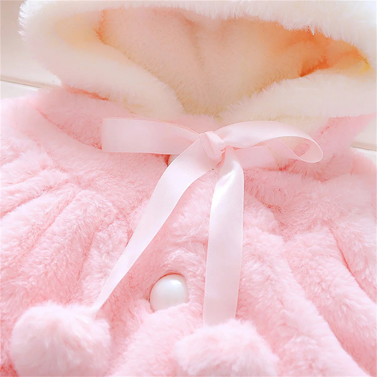 Children's clothing children's new cape girls autumn and winter wool sweater shawl baby ear fleece jacket cape LulliFy Kids