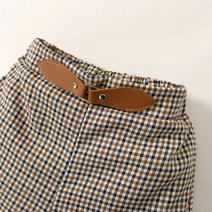 2PCS Toddler Baby Girl Clothes Set Letter Print Short Sleeve Top+Checkered Shorts Summer Fashion Outfit for Kid Girl 1-6 Years LulliFy Kids