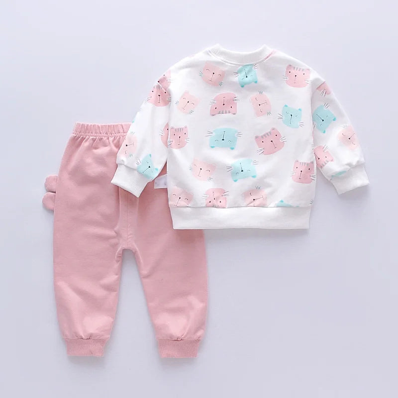 New Autumn Baby Girl Clothes Suit Children Cartoon T-Shirt Pants 2Pcs/Set Toddler Casual Costume Infant Clothing Kids Tracksuits LulliFy Kids