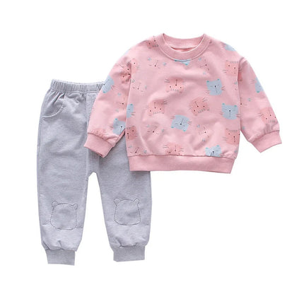New Autumn Baby Girl Clothes Suit Children Cartoon T-Shirt Pants 2Pcs/Set Toddler Casual Costume Infant Clothing Kids Tracksuits LulliFy Kids